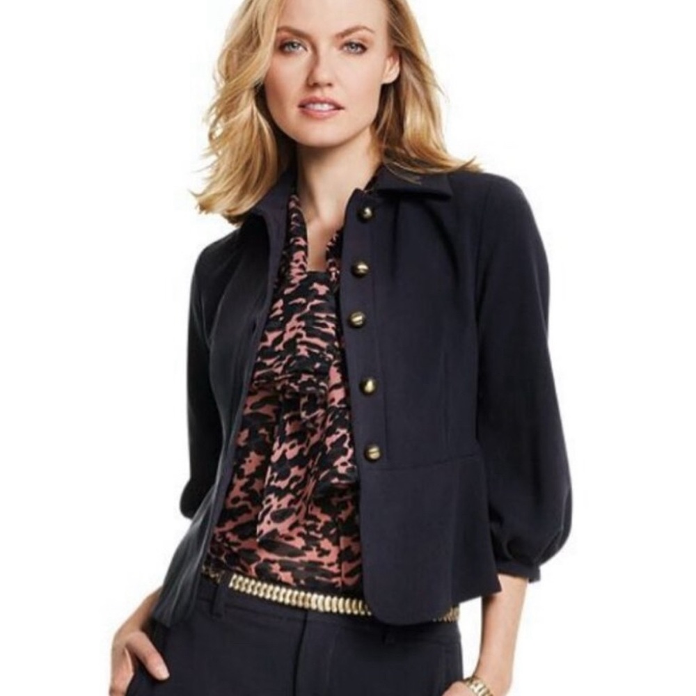Cabi Abbott Jacket Women’s Size 2 Black Bell Sleeve Blazer suiting